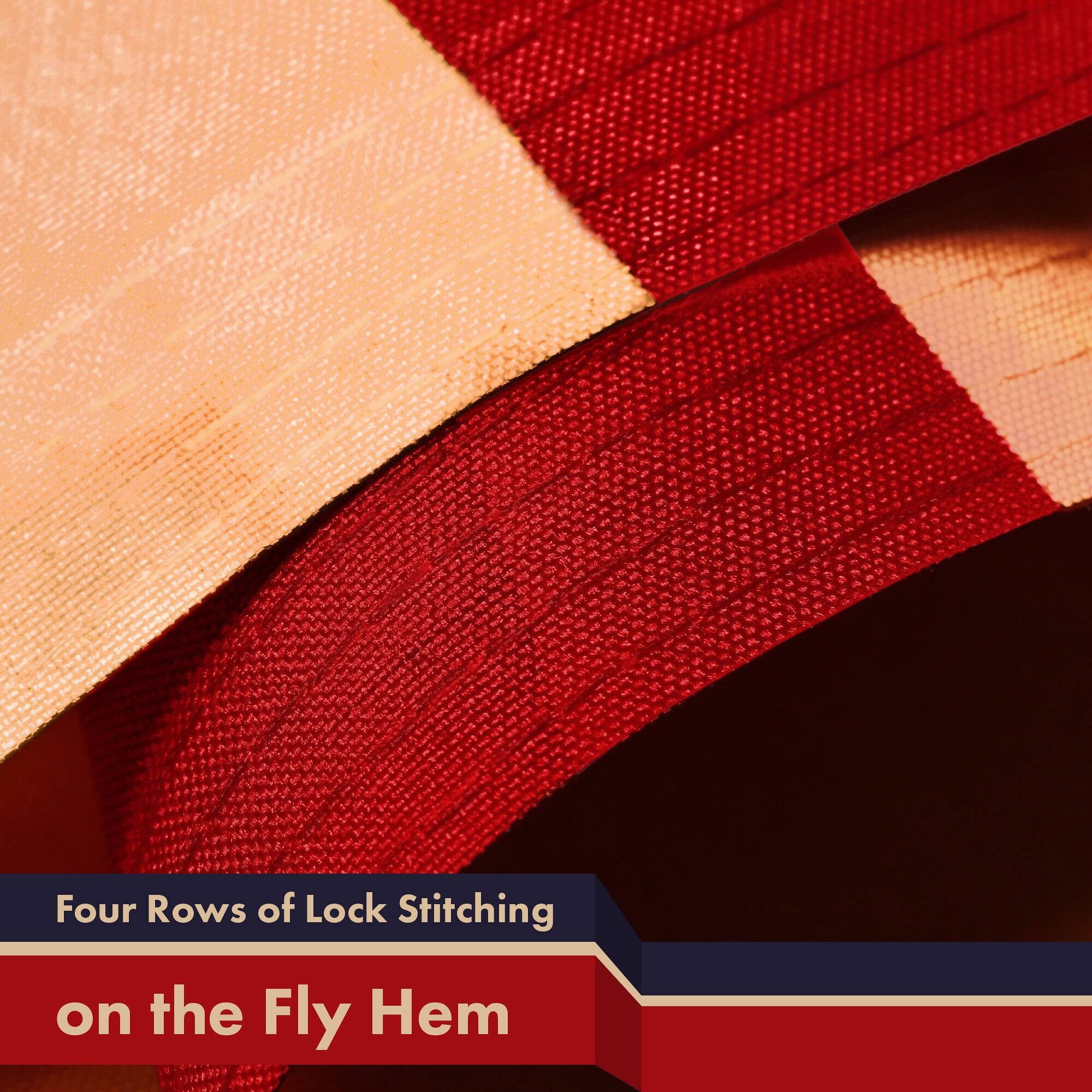 Four Rows of Lock Stitching on the Fly Hem