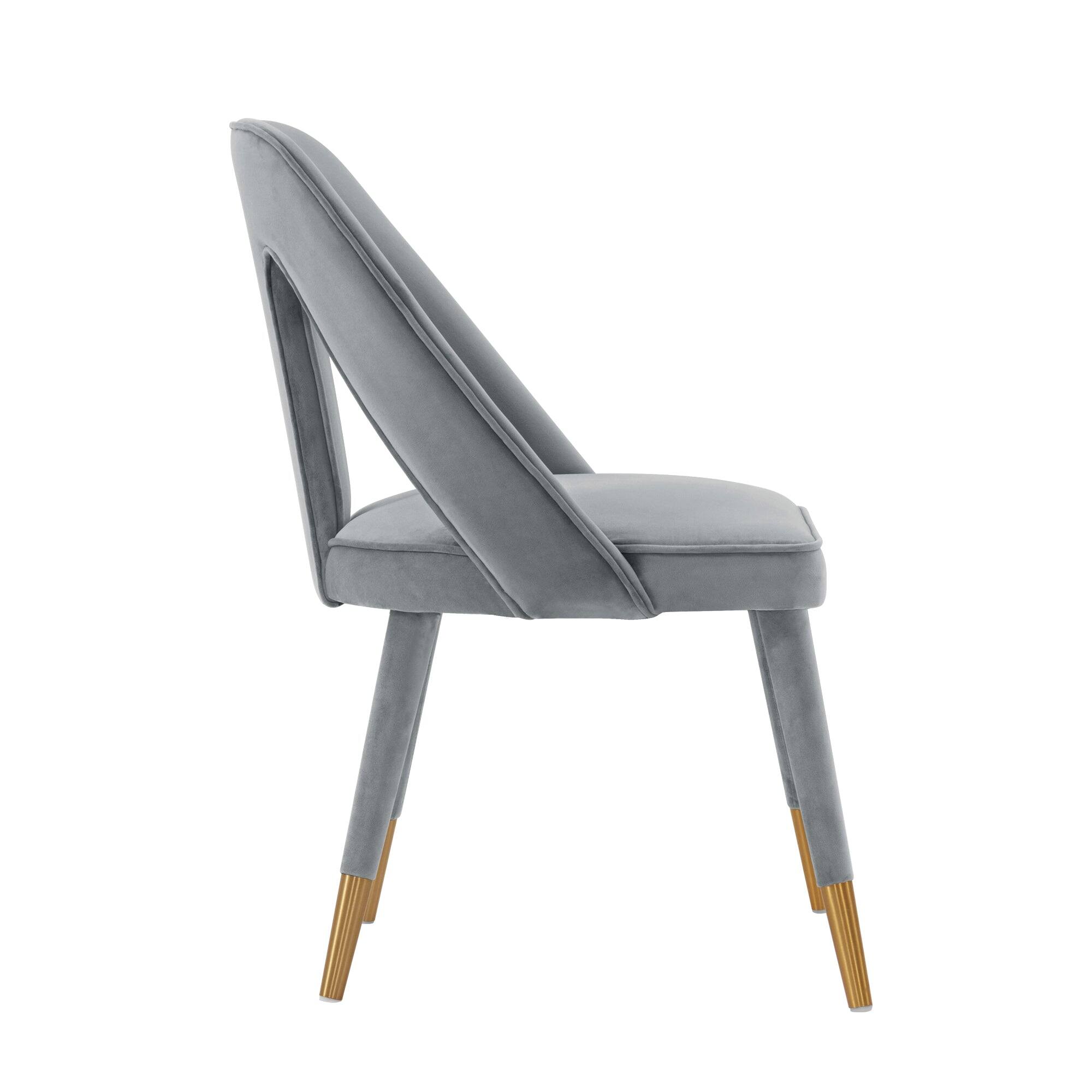 Alt View 2. Manhattan Comfort - Neda Modern Upholstered Velvet Dining Chair - Gray.