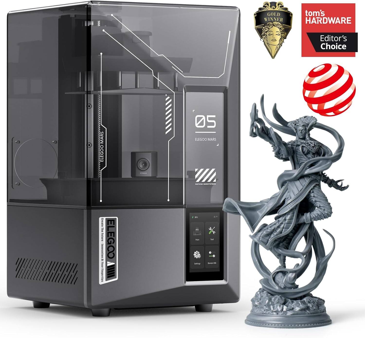 GOLD WINNER  
tom's HARDWARE  
Editor's Choice  
ELEGOO MARS  
05 ELEGOO MARS  
Create The Future ELEGOO Innovation II four Fingertips IIIIIIII  
MY - Commun  
- - LIKE