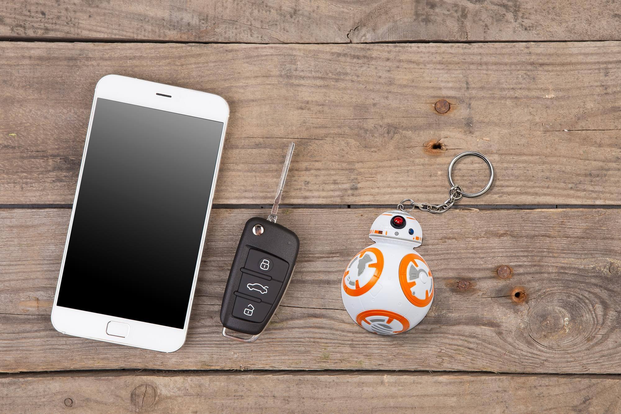 Alt View 3. Star Wars - Official Star Wars Keychain with LED Lights and Sounds - BB-8 - White.