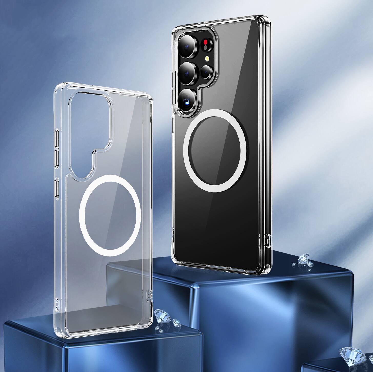 Alt View 7. Nakedcellphone - Clear Case for Samsung Galaxy S25 Ultra Phone - Compatible with MagSafe - Clear.