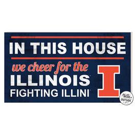 Jardine - Illinois Fighting Illini 11'' x 20'' Indoor/Outdoor In This House Sign - Navy