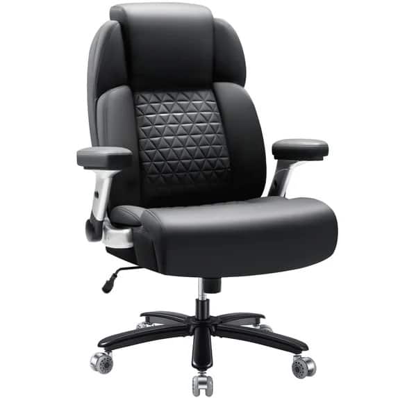Front. Homall - High Back Executive Desk Chair Office Chair with Extra Thick Wide Seat, Adjustable Headrest & Lumbar Airbag Support - BLACK.