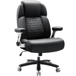 Homall - High Back Executive Desk Chair Office Chair with Extra Thick Wide Seat, Adjustable Headrest & Lumbar Airbag Support - Black