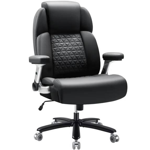 Front. Homall - High Back Executive Desk Chair Office Chair with Extra Thick Wide Seat, Adjustable Headrest & Lumbar Airbag Support - BLACK.