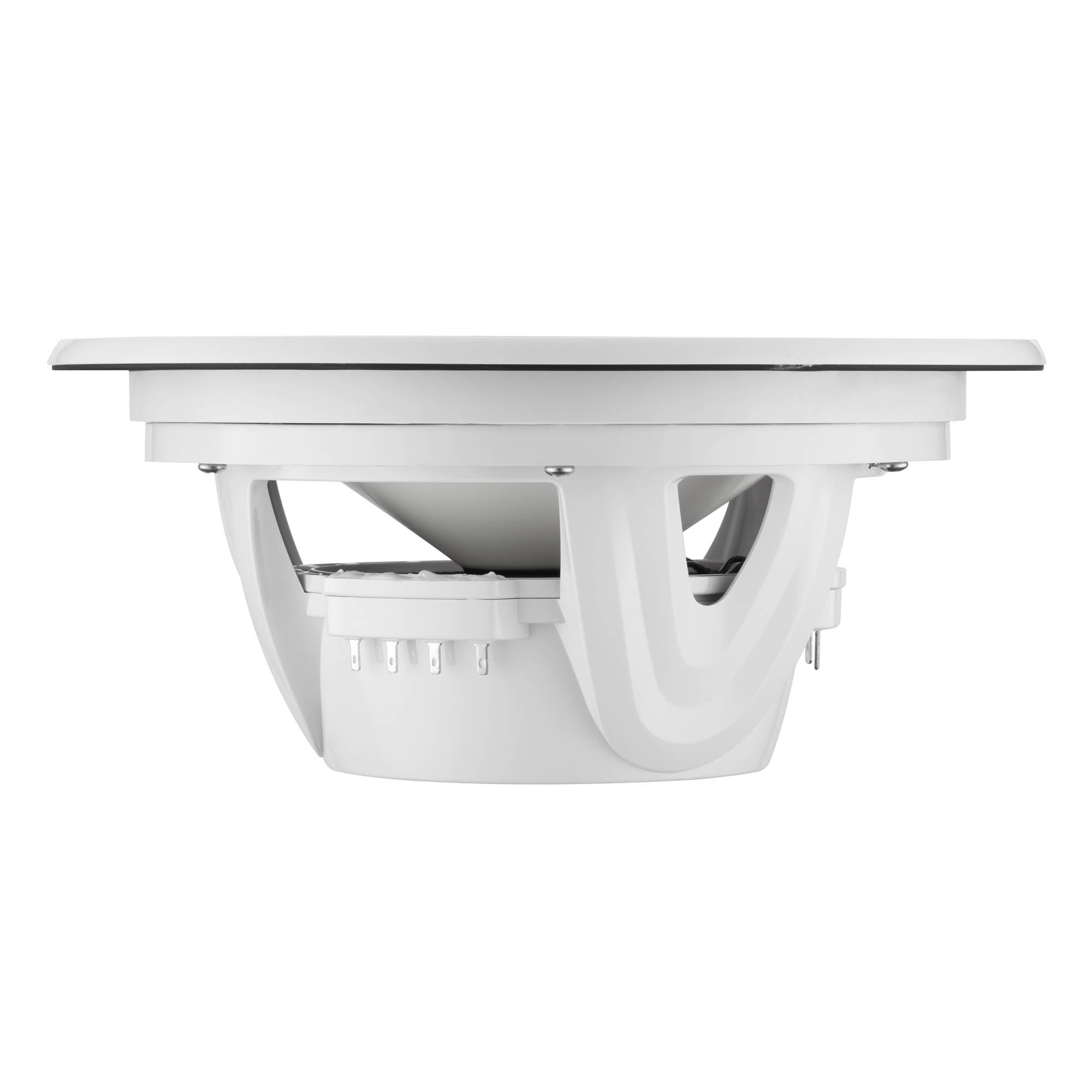 Left. DS18 Audio - NXL 8" 2-way Coaxial Speaker with Built-in Driver and Grille (Pair), 175W RMS 4-Ohm - White.