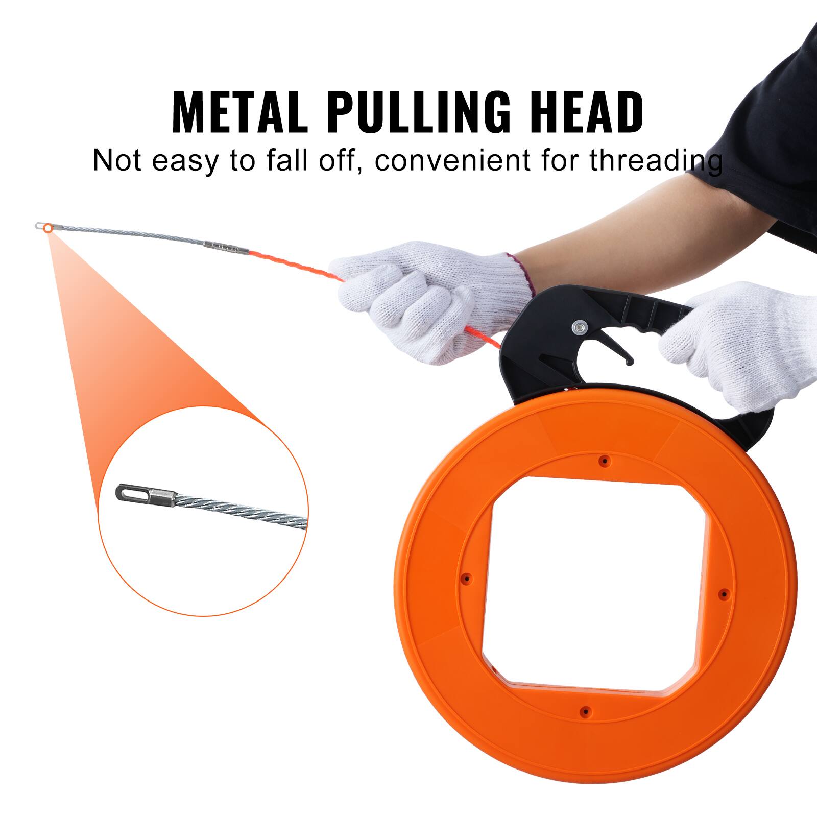 METAL PULLING HEAD  
Not easy to fall off, convenient for threading