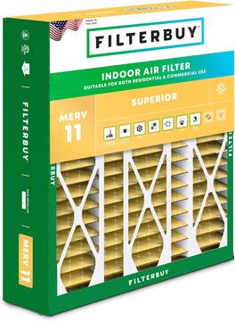 Filterbuy - 20x25.25x3.5 MERV 11 Pet & Allergy Defense, Pleated HVAC AC Furnace Air Filters Replacement for AprilAire (1-Pack) - Gold