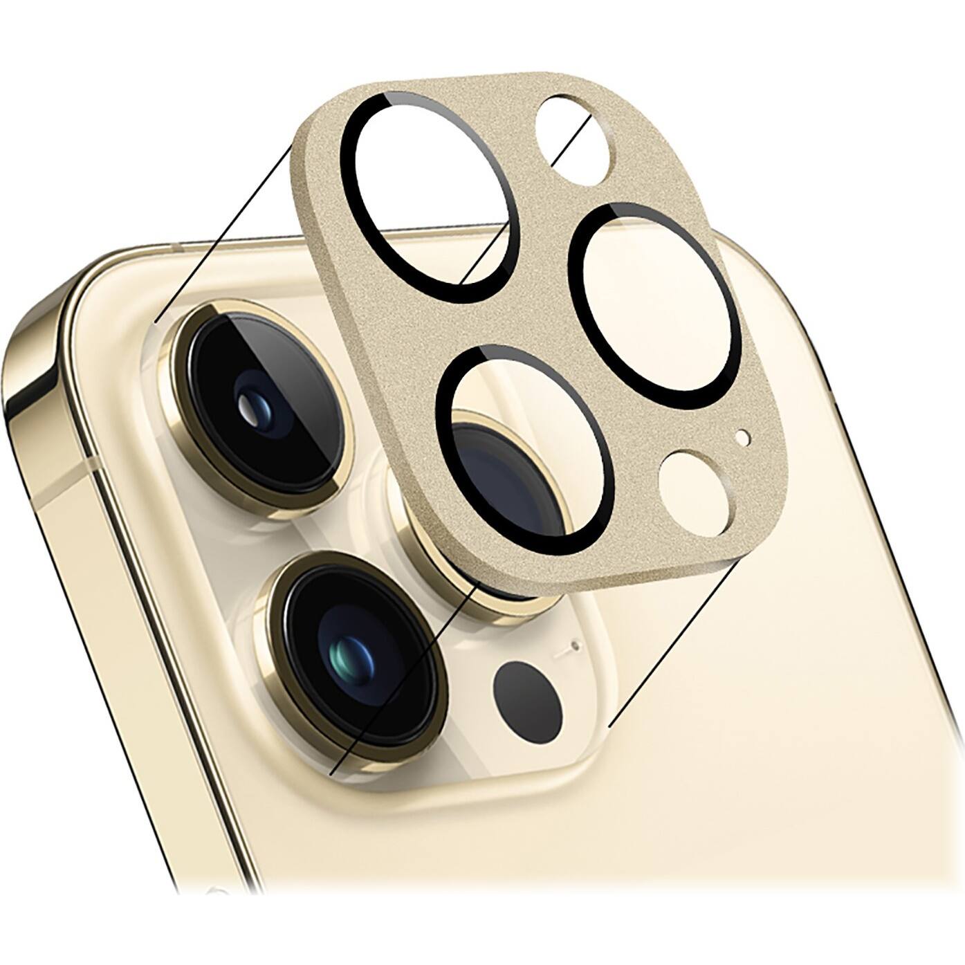 Alt View 11. SaharaCase - ZeroDamage Camera Lens Protector for Apple iPhone 14 Pro and iPhone 14 Pro Max (2-Pack) - Gold.