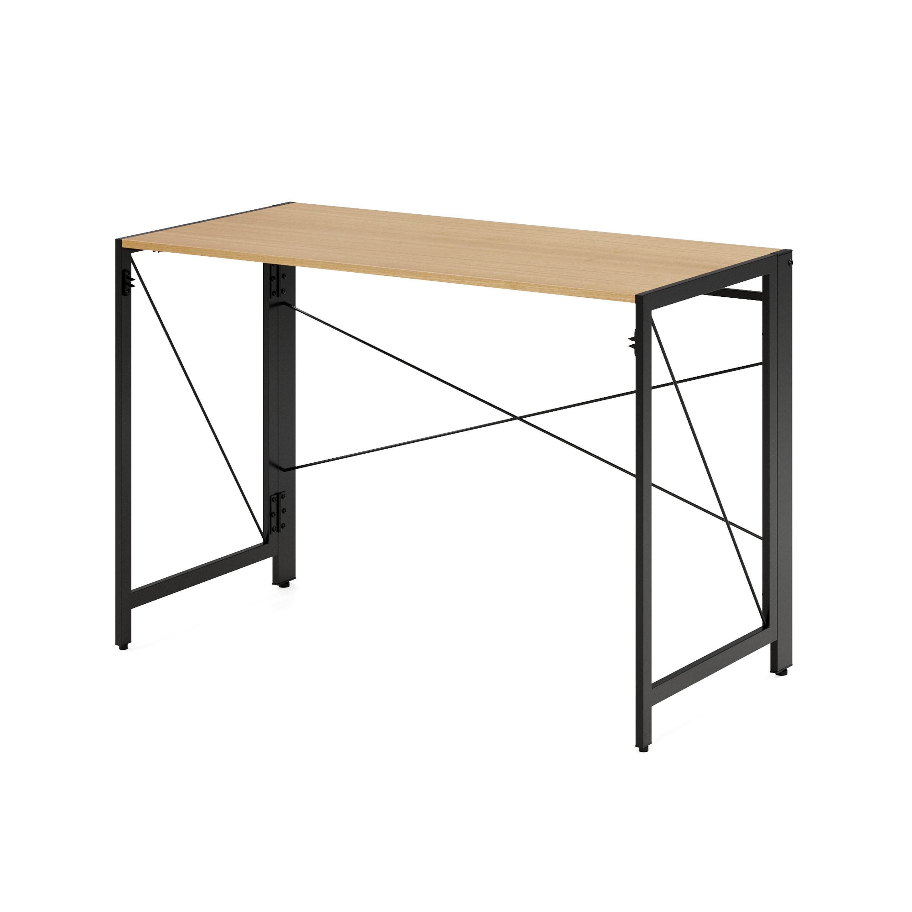 Left. Space Solutions - Space Solutions 43 inch Folding Home Office Desk for Home or Office, Black / Teak - Black.