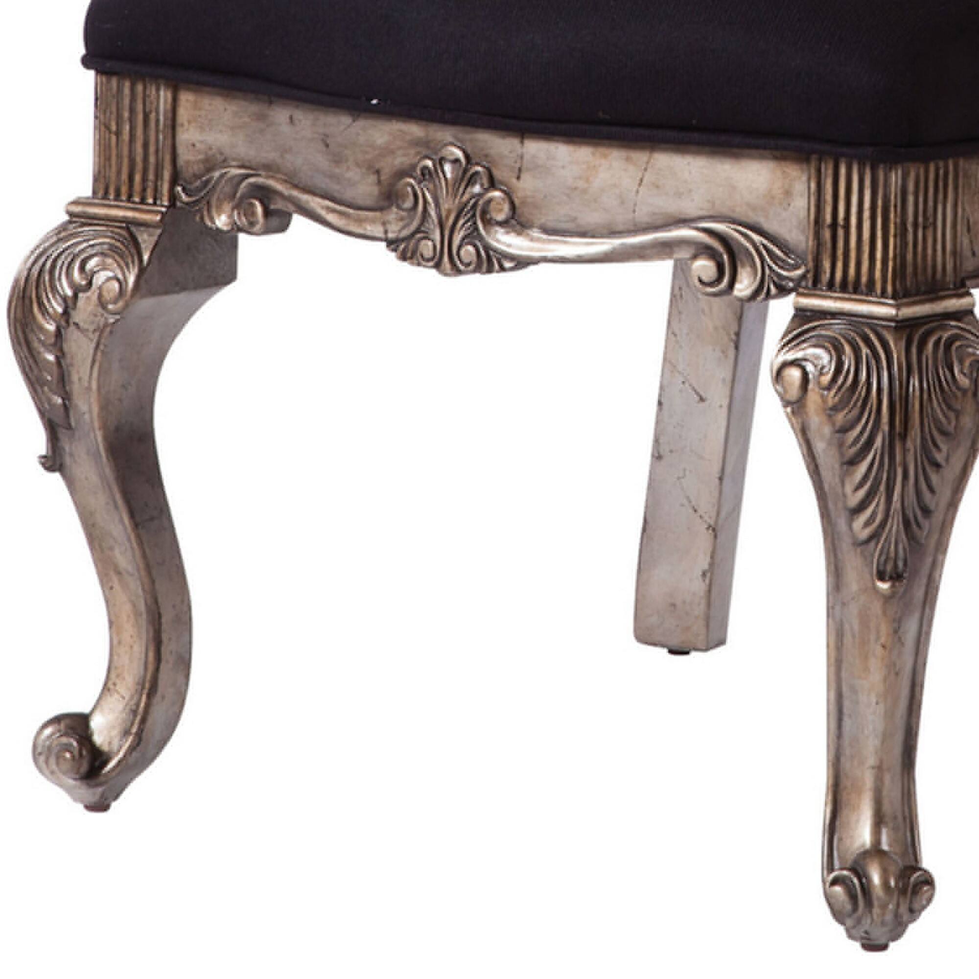 Alt View 3. Manhattan Lane - Wooden Arm Chair with Button Tufted Padded Backrest,Set of 2 - Gray.