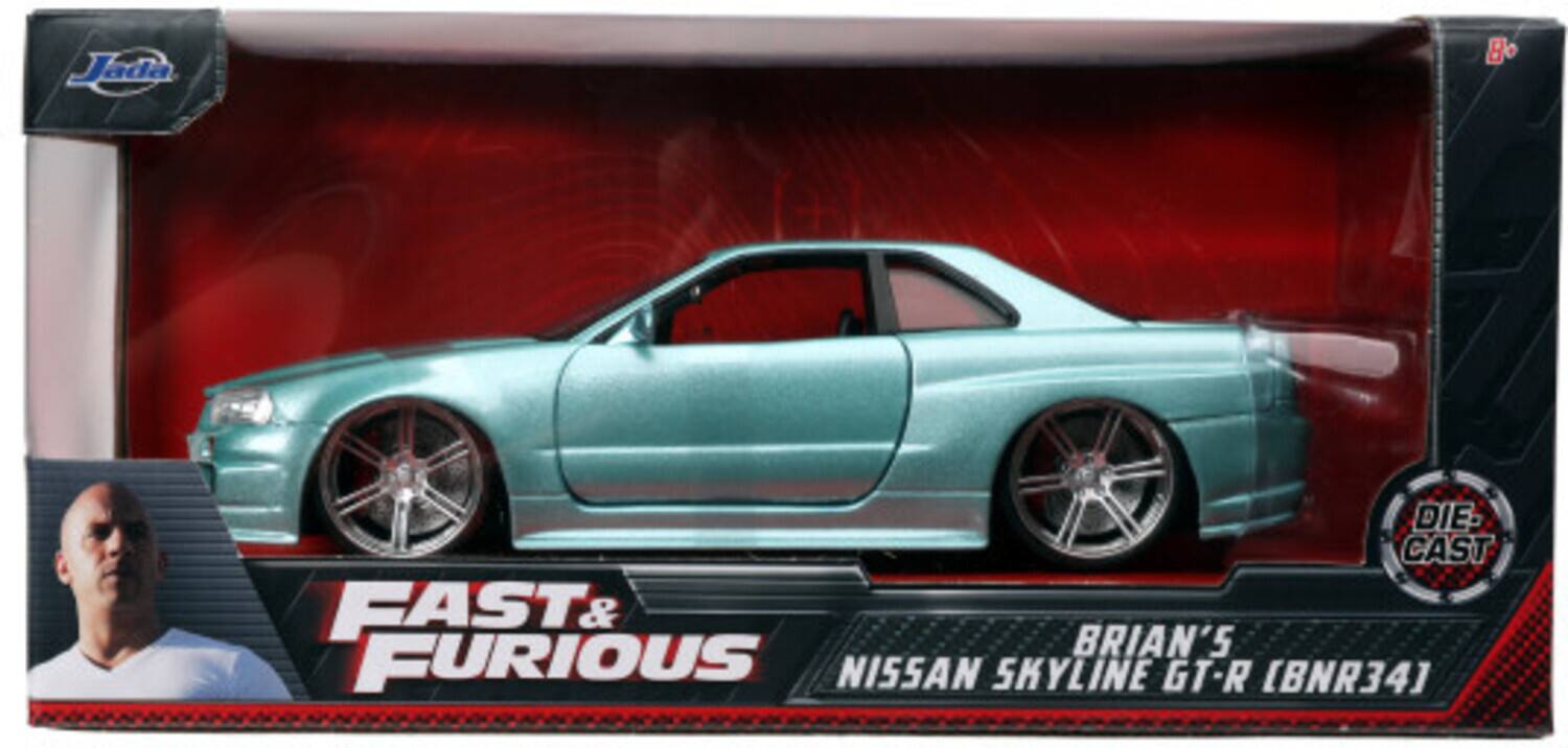 Jada 8 Die Cast: Fast & Furious - Brian's Nissan Skyline GT-R (BNR34)