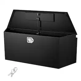 VEVOR - Trailer Tongue Box, 49" x 13.9" x 18.5" Steel Trailer Tongue Tool Box, Heavy Duty Storage Organizer with Lock and Keys - Black