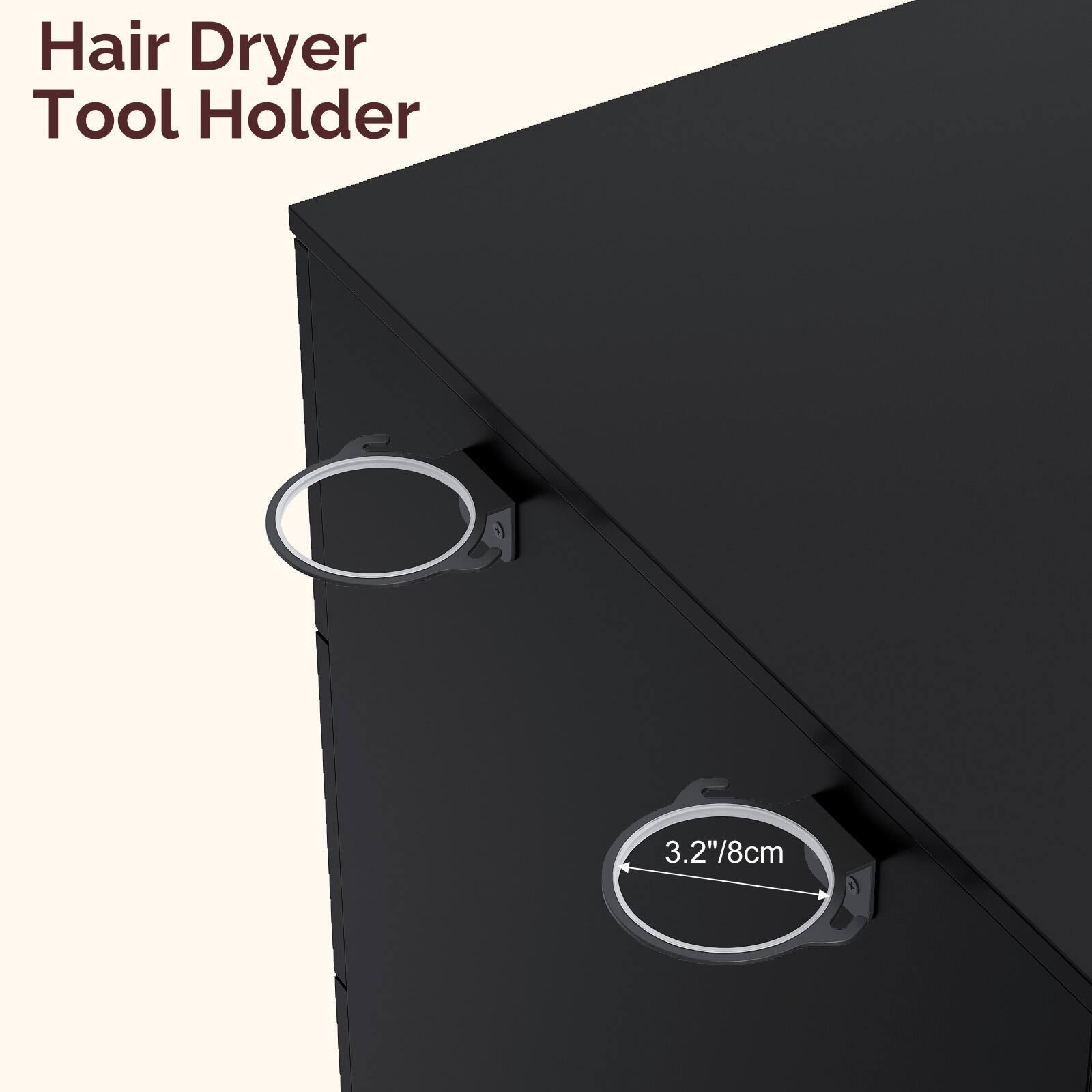 Hair Dryer Tool Holder  
3.2"/8cm