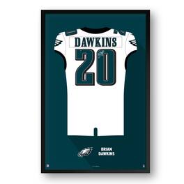 Sporticulture - Brian Dawkins Philadelphia Eagles Framed 14" x 20" Retired Jersey Art Print - Multicolor