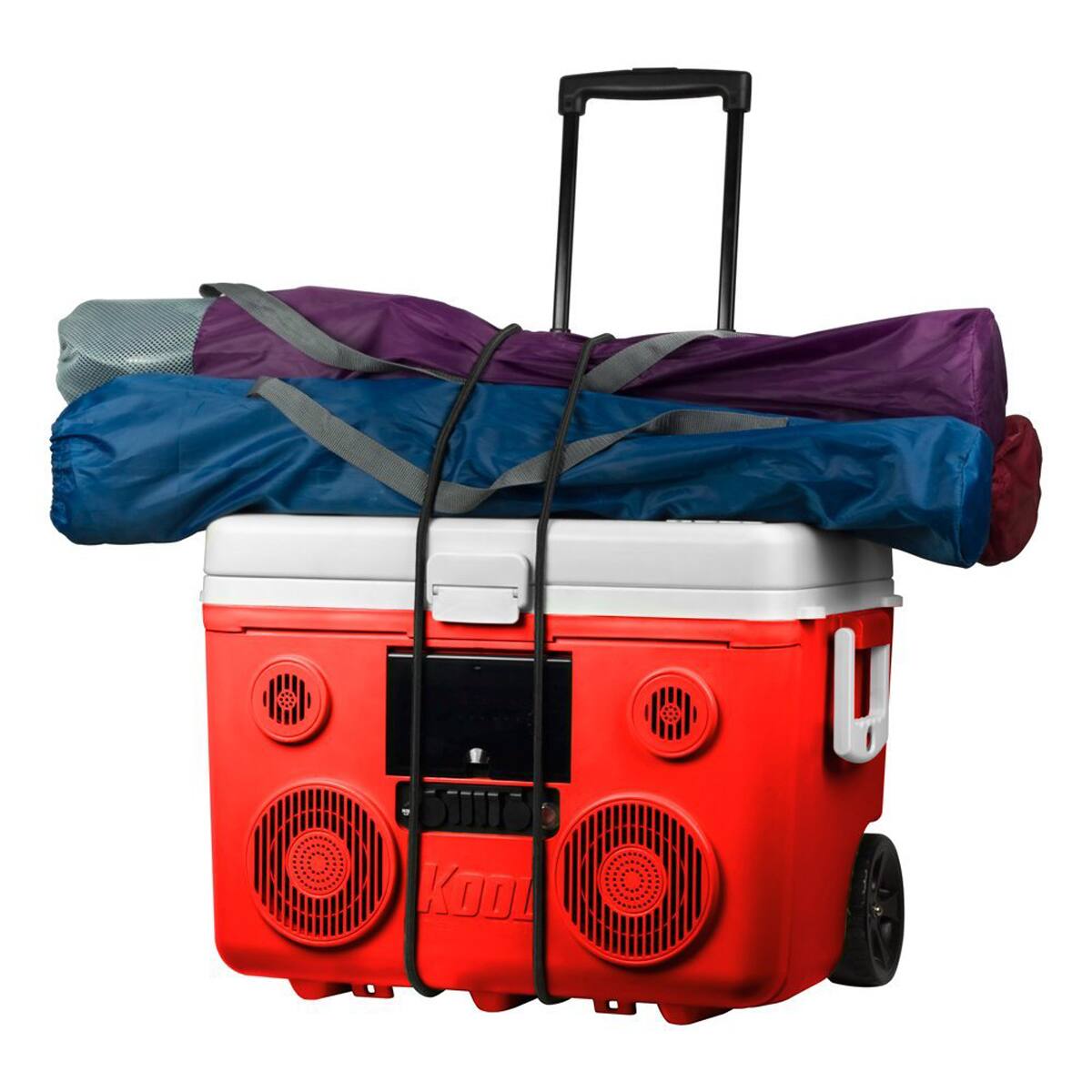 Alt View 9. Tunes2Go - 40-Quart Wheeled KoolMAX Cooler with Bluetooth Speaker System and  Power Station – The Ultimate Party Companion! - Red.