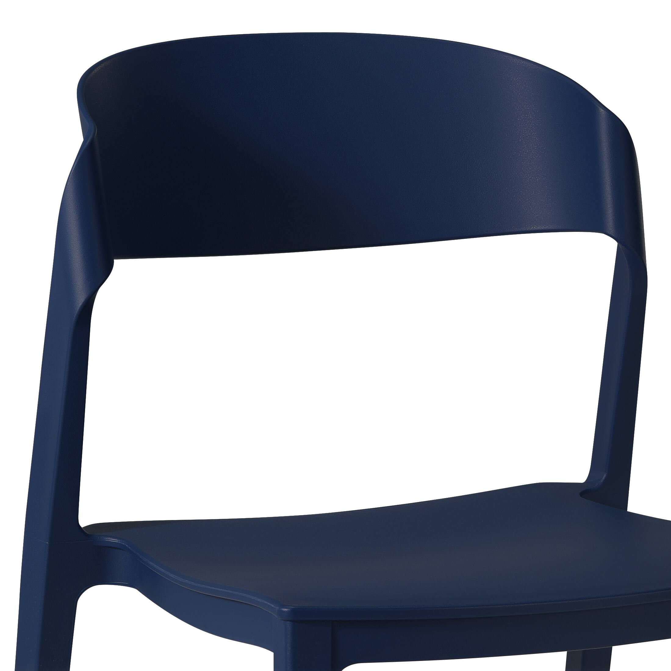 Alt View 2. WestinTrends - WestinTrends Playa Outdoor Modern Stackable Plastic Patio Bistro Dining Side Chairs (Set of 2) - Navy Blue.