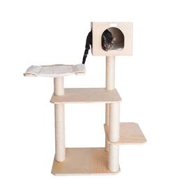 Armarkat - Real Wood Premium Scots Pine Solid Wood Cat Tree 50 Tall - Beige