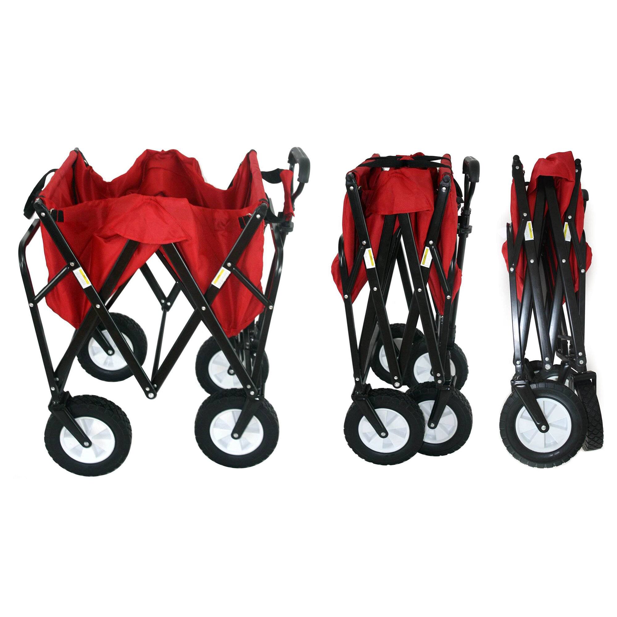 Alt View 4. Mac Sports - Mac Sports Collapsible Folding Outdoor Utility Garden Camping Wagon Cart, Red - Red.