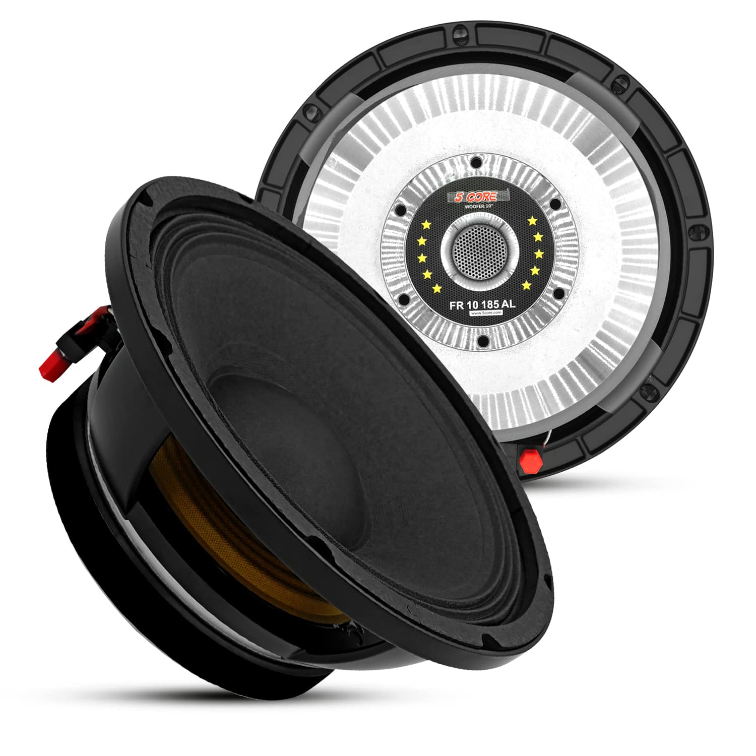 5 CORE - 10" Subwoofer Speaker 300W RMS Full Range Car Audio Sub Woofer 4 Ohm Bass Replacement Driver - Black
