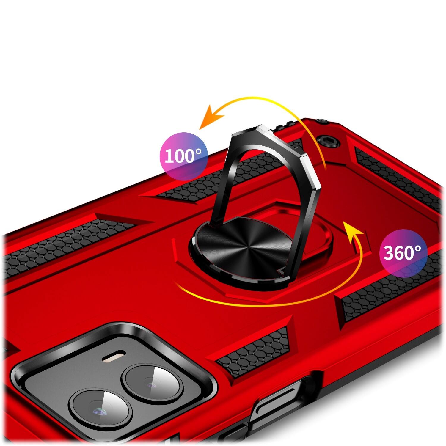 Alt View 14. SaharaCase - Military Kickstand Series Case for Motorola Edge+ (2023) - Red.