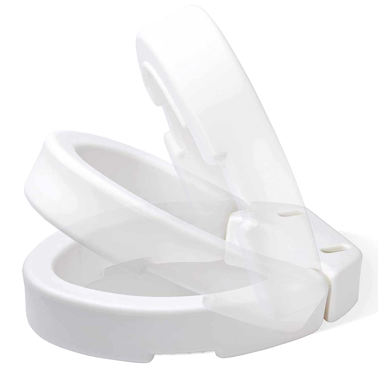 Alt View 11. Carex - Hinged Toilet Seat Riser - Standard - WHITE.