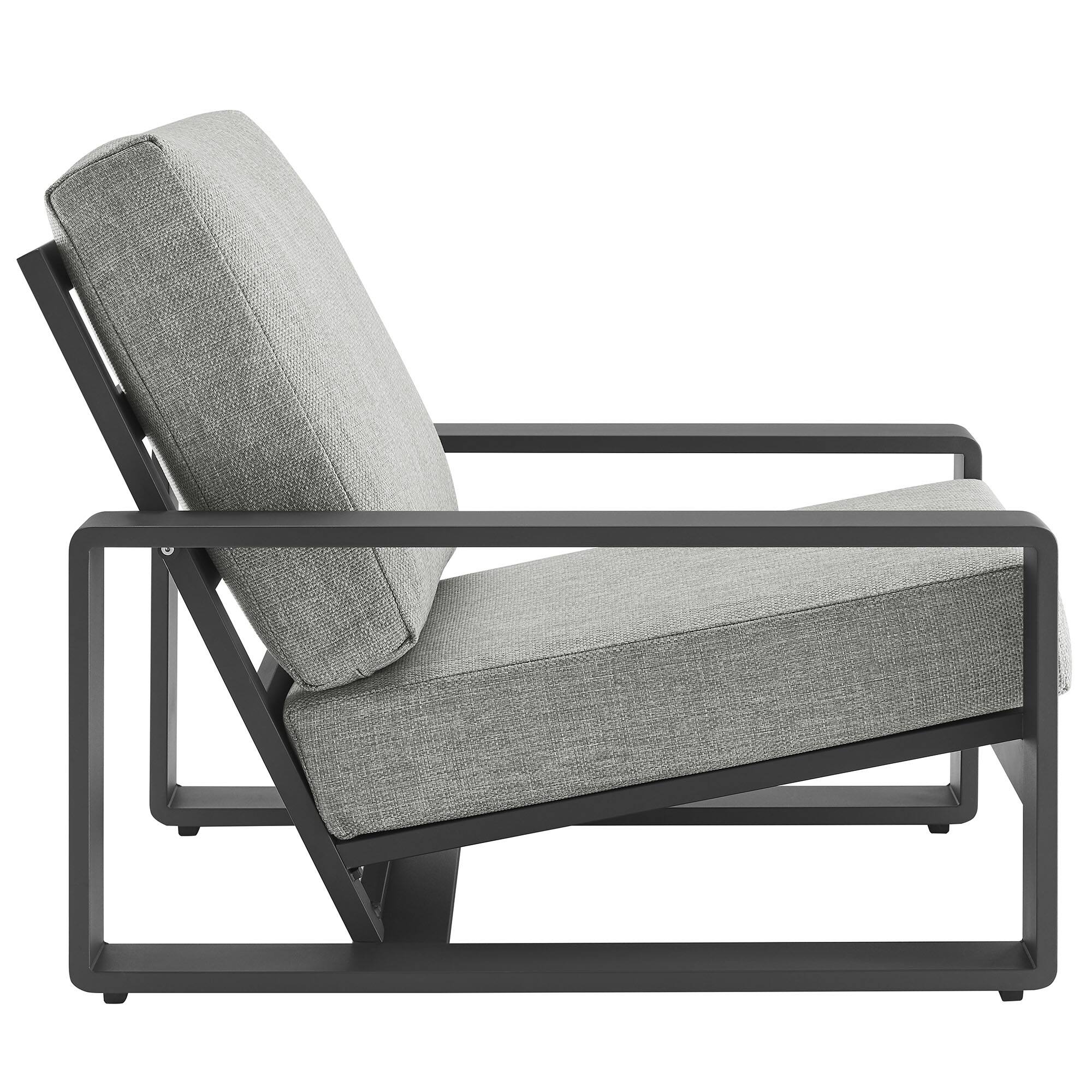 Alt View 3. Modway - Lirienne Outdoor Patio Aluminum Armchair by Modway - Light Gray Gray.