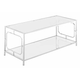Convenience Concepts - Omega Chrome Coffee Table - Clear Glass / Chrome Frame