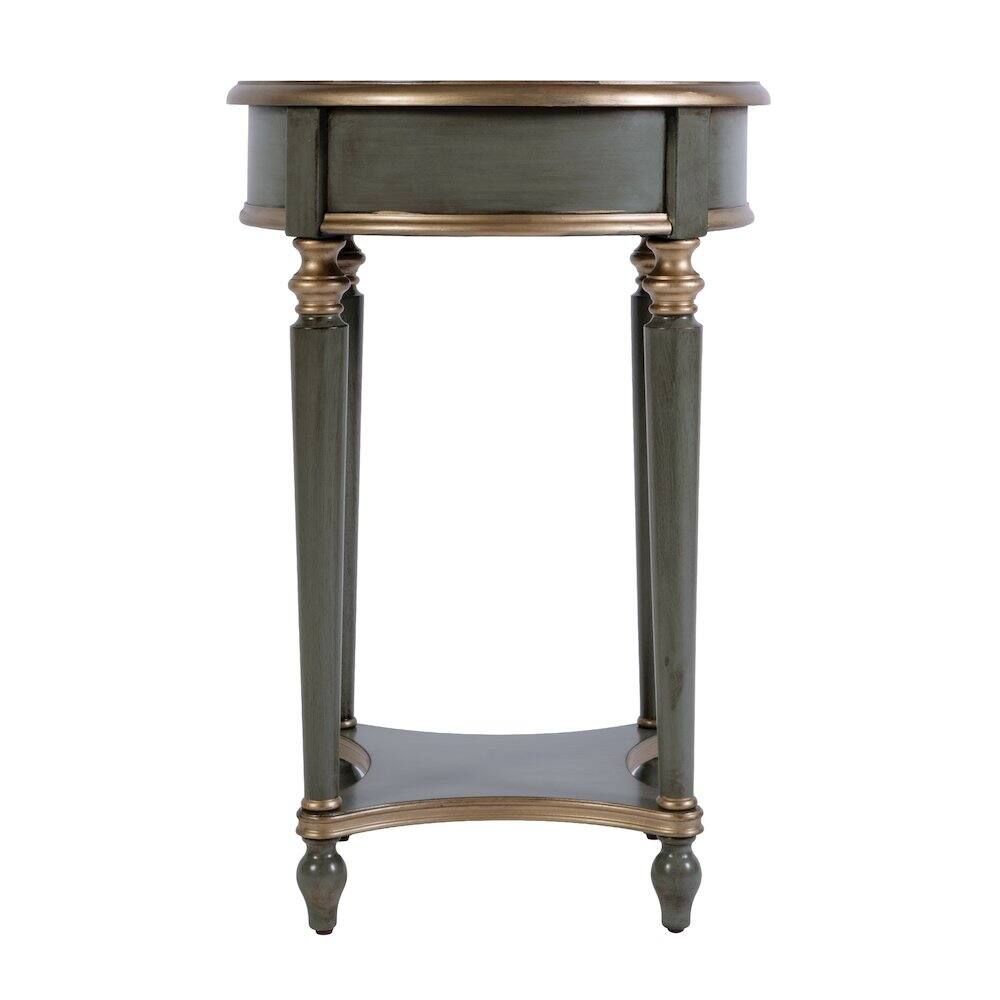 Left. Butler Specialty - Jules 17.5 in. W Round Wood 1 Drawer End Table - Pastel Green.