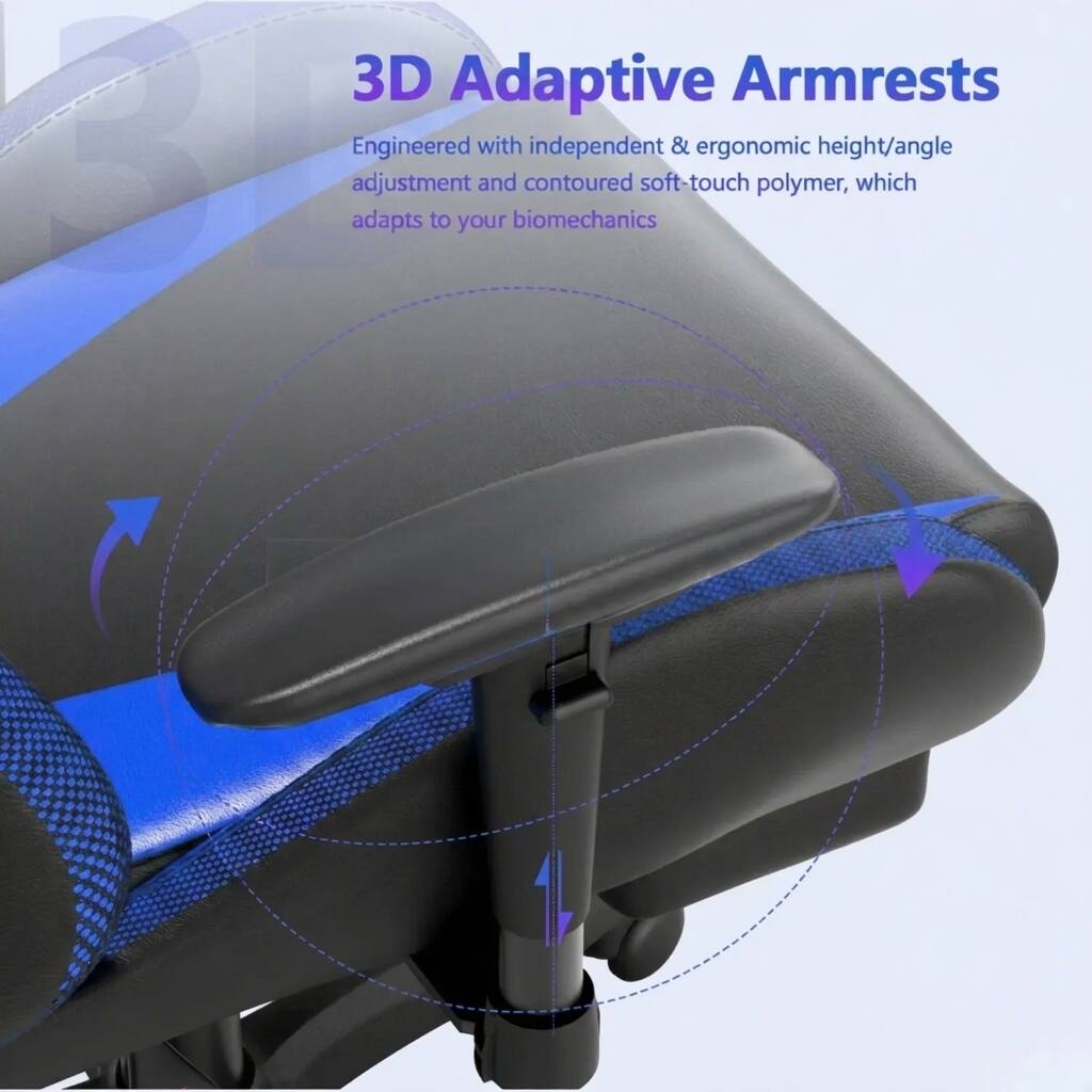 3D Adaptive Armrests

Engineered with independent & ergonomic height/angle adjustment and contoured soft-touch polymer, which adapts to your biomechanics