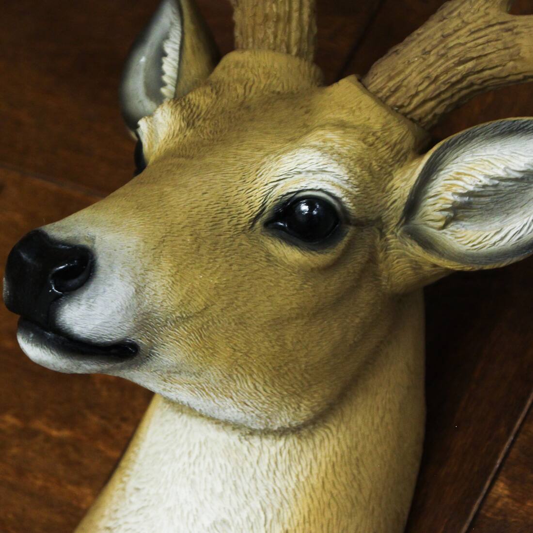 Alt View 5. Zeckos - Buck Horns Amazing Antlers Wall Mounted Trophy Deer Head Sculpture - Brown.