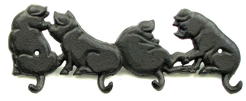 BreeBe - Cast Iron Pig Hook - Black