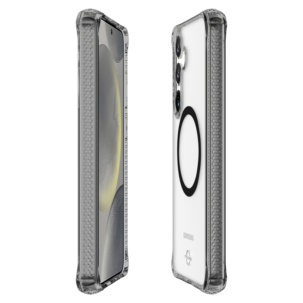 Alt View 1. Itskins - Hybrid_R Clear MagSafe Case for Samsung Galaxy S 2025 Small - Black.