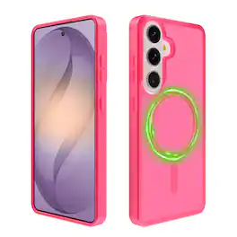 Vena - For Samsung Galaxy S26 Case Magsafe, Magnetic Phone Case, Shockproof Translucent Phone Cover, Wireless Charging - Pink