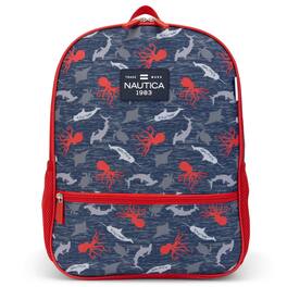 Nautica - 16" Back to Basics Kids Backpack with Cushioned Back and Shoulder Straps - Red Octopus