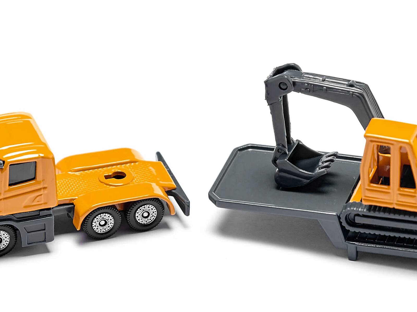 Back. SIKU - Truck with Low Loader Trailer and Excavator Yellow Diecast Model by Siku - Yellow.