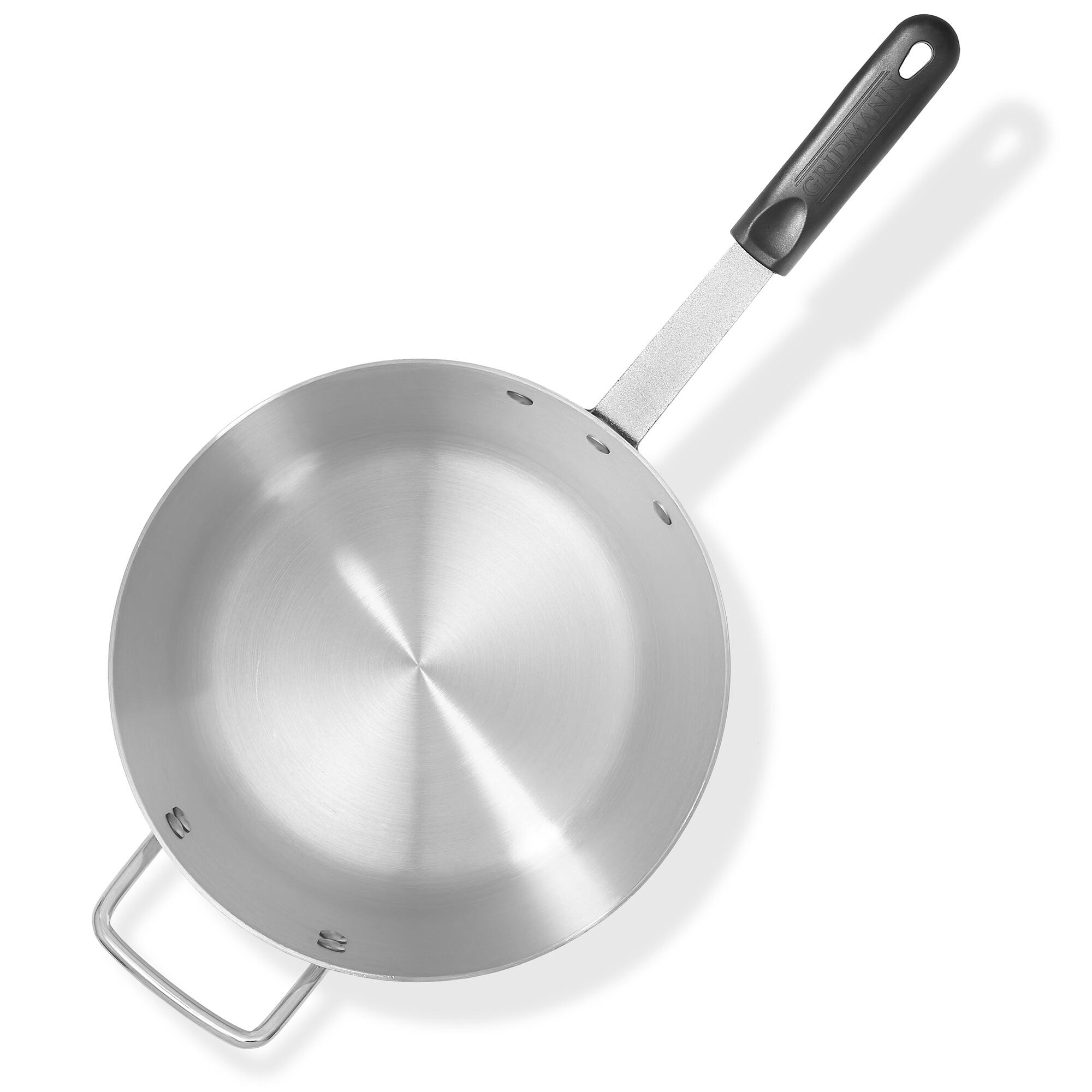 Alt View 2. GRIDMANN - 7-QT Aluminum Sauce Pan and Silicone Handle - NSF Pro Cookware - Silver.
