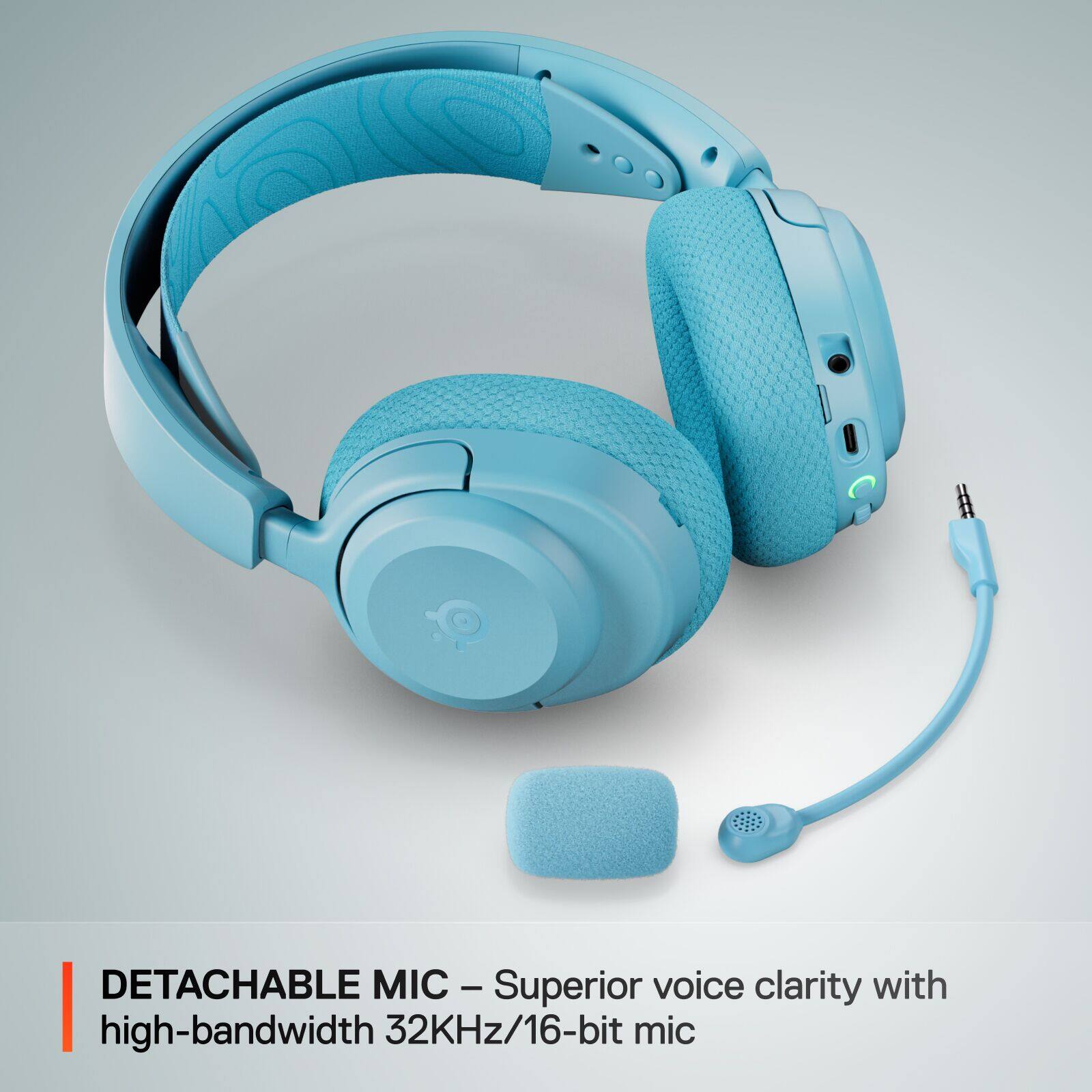 Detachable Mic - Superior Voice Clarity with High-Bandwidth 32KHz/16-bit Mic