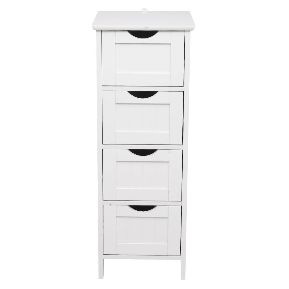 Alt View 1. SlickBlue - 4-Drawer Storage Cabinet Space-Saving Organizer for Bathroom - White.