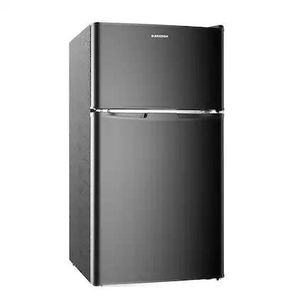 Front. BANGSON - BANGSON 3.2 CU.FT Mini Fridge with Freezer,2-Door Compact Refrigerator for Bedroom, Office, Dorm, Home, RV, Black - Black.
