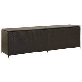 vidaXL - Storage Chest Poly Rattan and Powder-Coated Steel - Brown