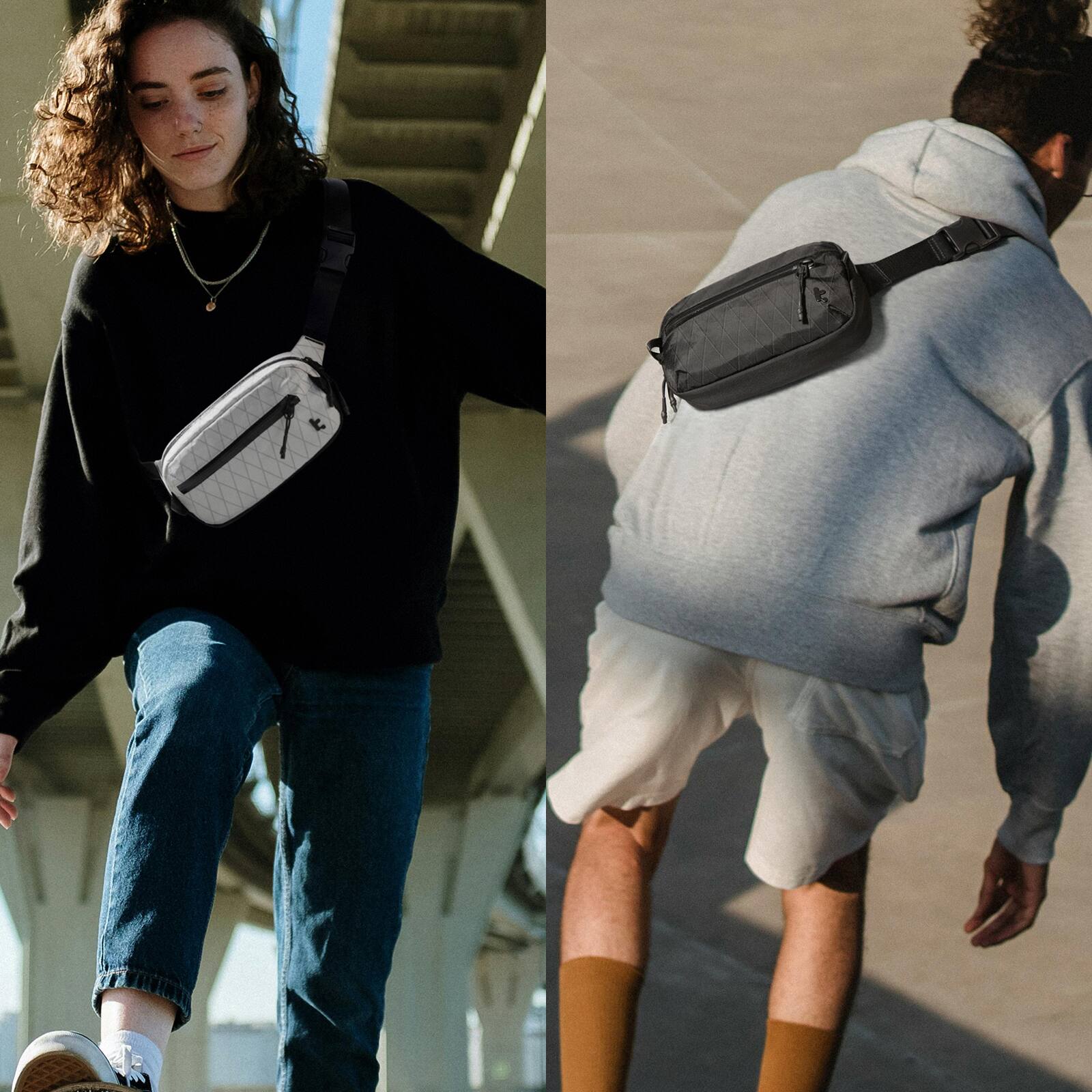 Alt View 5. tomtoc - Aviator-T35 1.5L X-Pac Sling Bag with RFID Blocking, Minimalist Crossbody Bag Chest Shoulder Pack for Travel, Everyday - Green.
