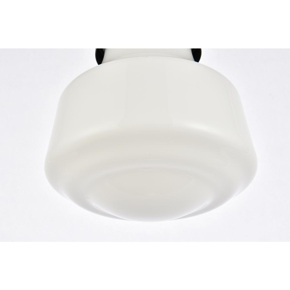 Alt View 1. Living District - Lyle 1 light Black and frosted white glass plug in pendant - Black And Frosted White.