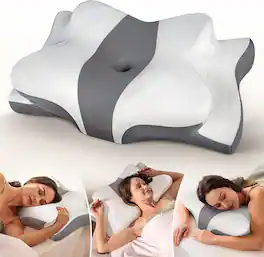 FINEAK - True Cooling Orthopedic Neck Pillow for Pain Relief & Support - Gray