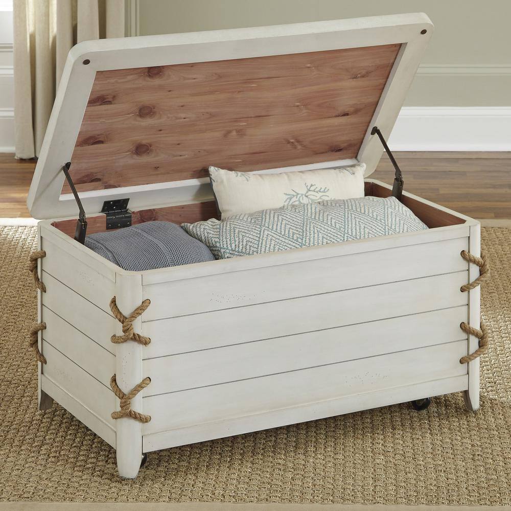 Alt View 5. Liberty Furniture Industries - Dockside Storage Trunk in White - White.