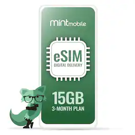 Mint Mobile - 3-Month 15GB eSIM Prepaid Plan (Digital Delivery) - Mint Green