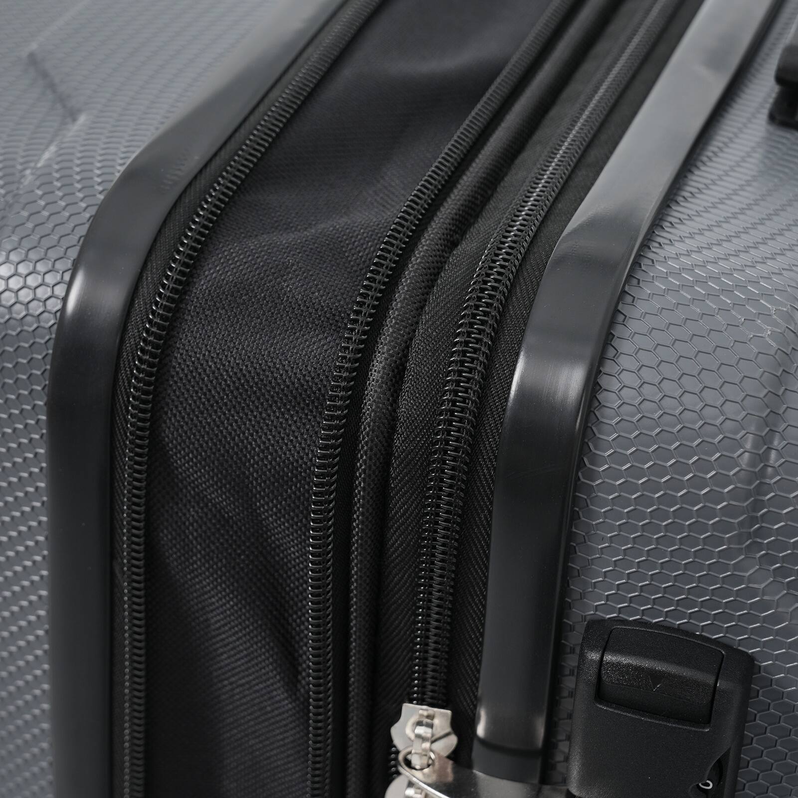 Alt View 9. PexFix - 28" Hardshell ABS Carry-On, Durable Expandable Travel Suitcase with Spinner Wheels, TSA Lock for Air Travel - Gray.