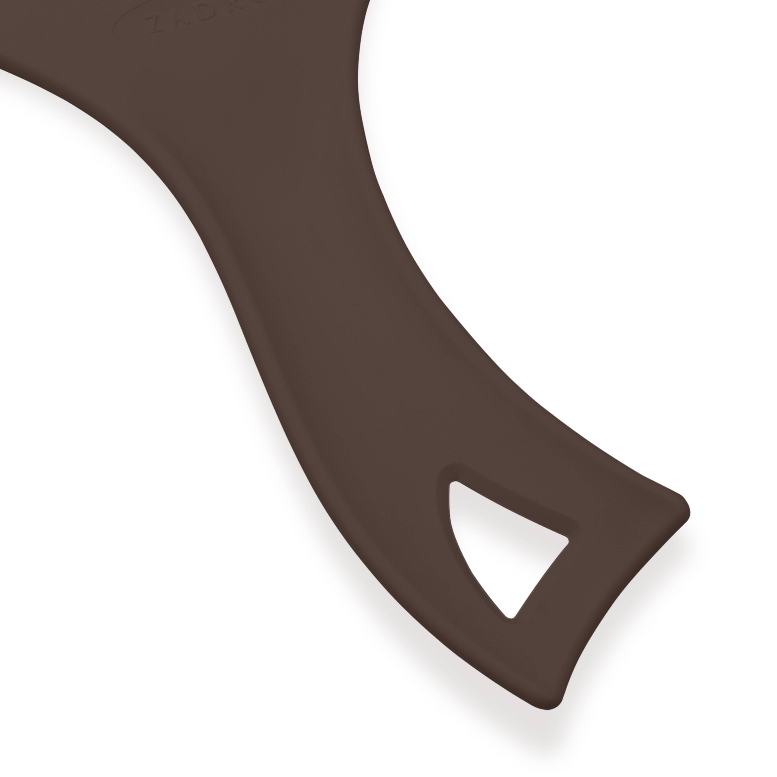 Alt View 2. Zadro - Large Teardrop Hand Mirror with Ergonomic Handle and Hanging Loop - Made in USA - Chocolate.