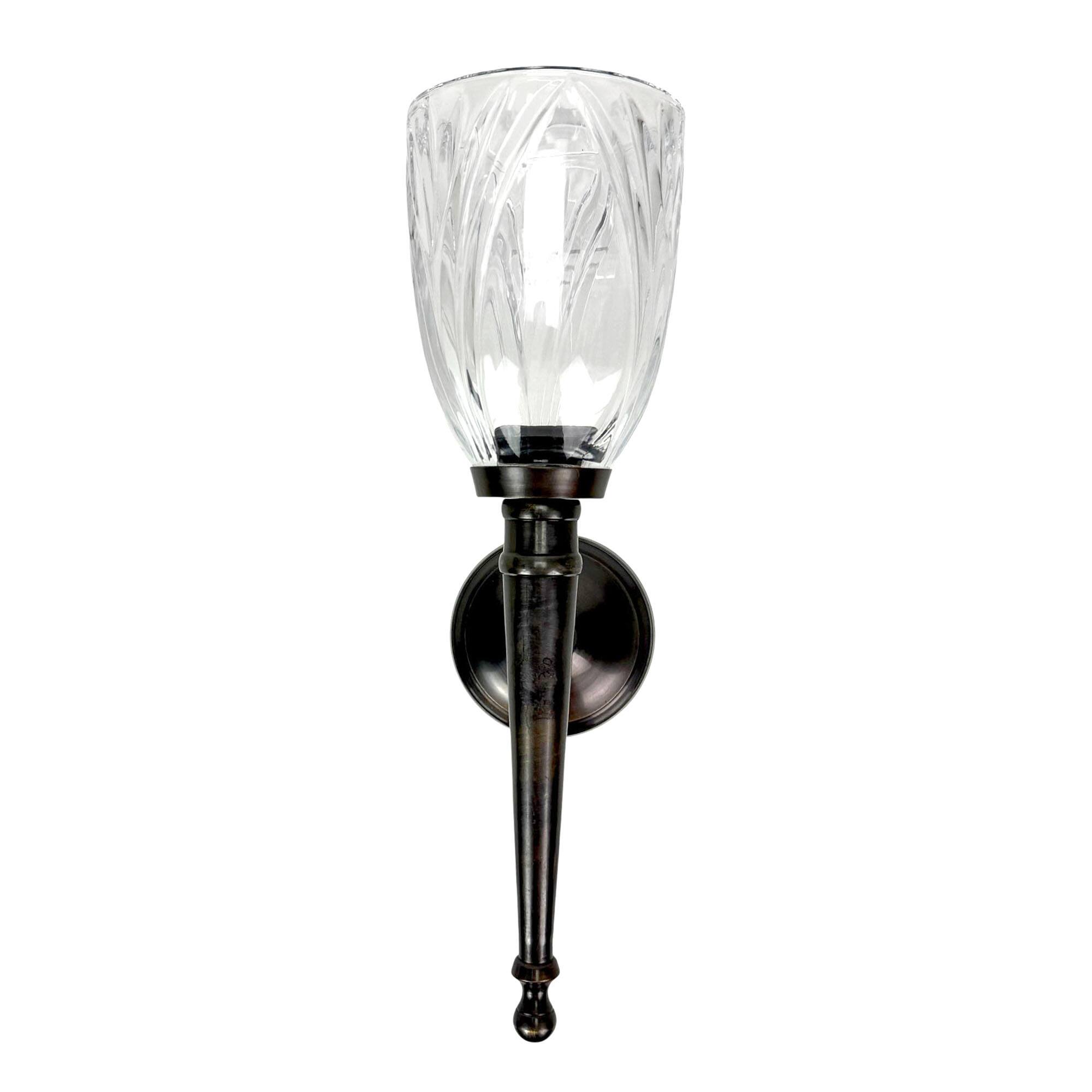 Alt View 1. Things2Die4 - Wall Candle Sconce Bronze Finish Lead Crystal Glass 11.75 in Metal Mount - Bronze.