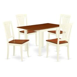 East West Furniture - Dining Room Set Buttermilk & Cherry - Brown